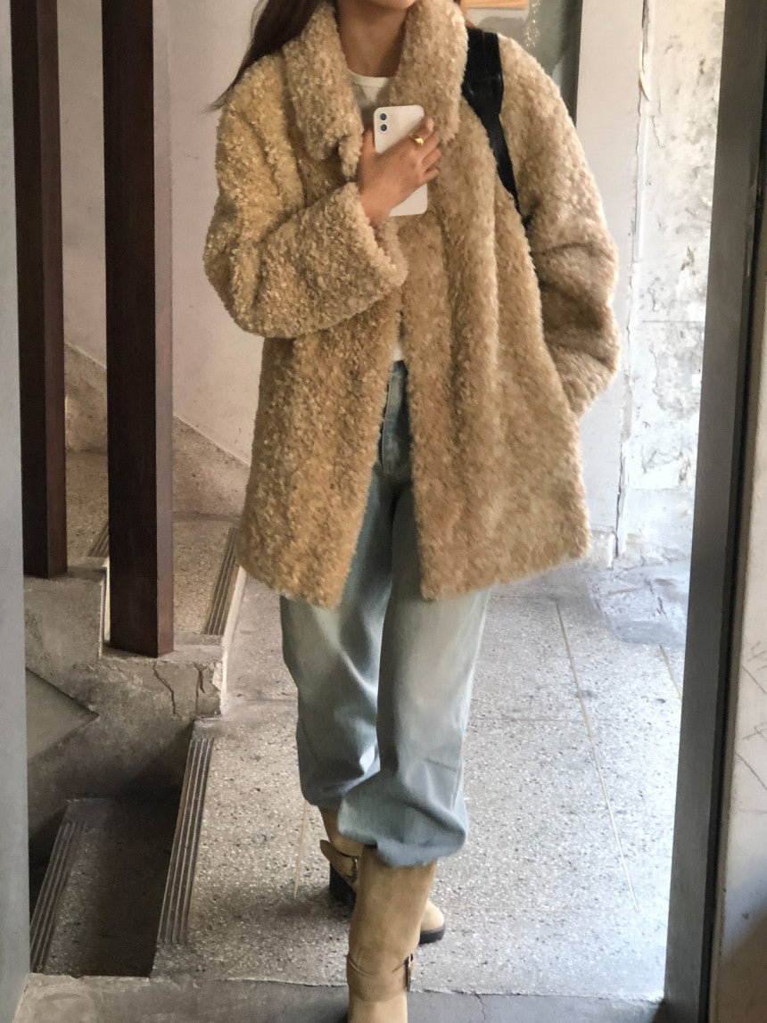 Ales reversible fur shearling jacket-2col