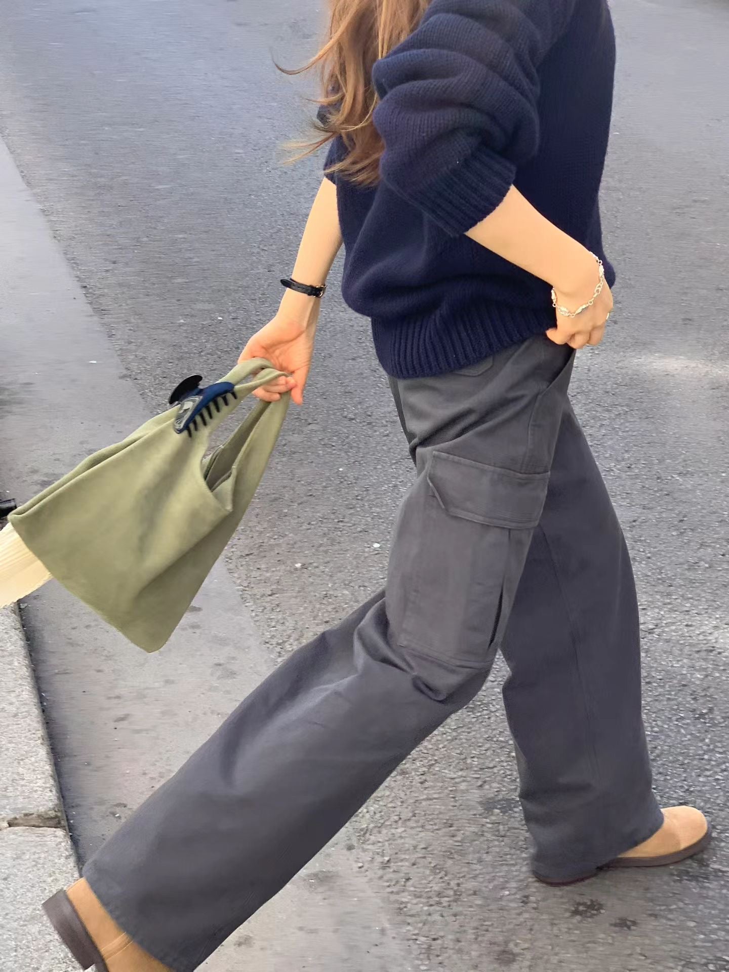 Ounce washing pocket cargo pants-2col