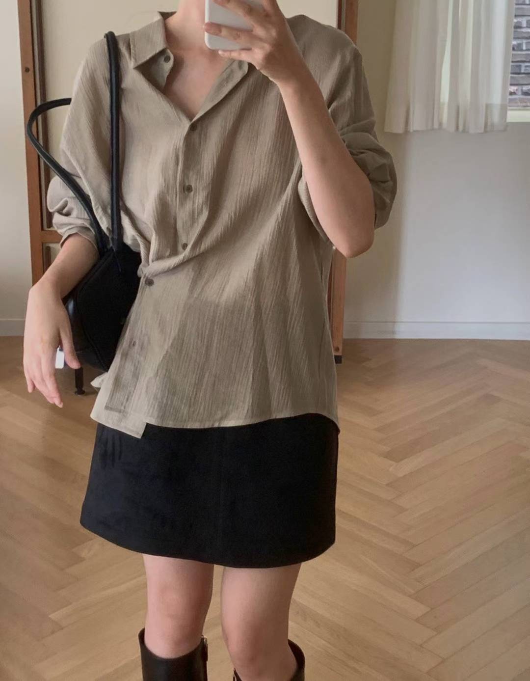 pleats 2way blouse-3col
