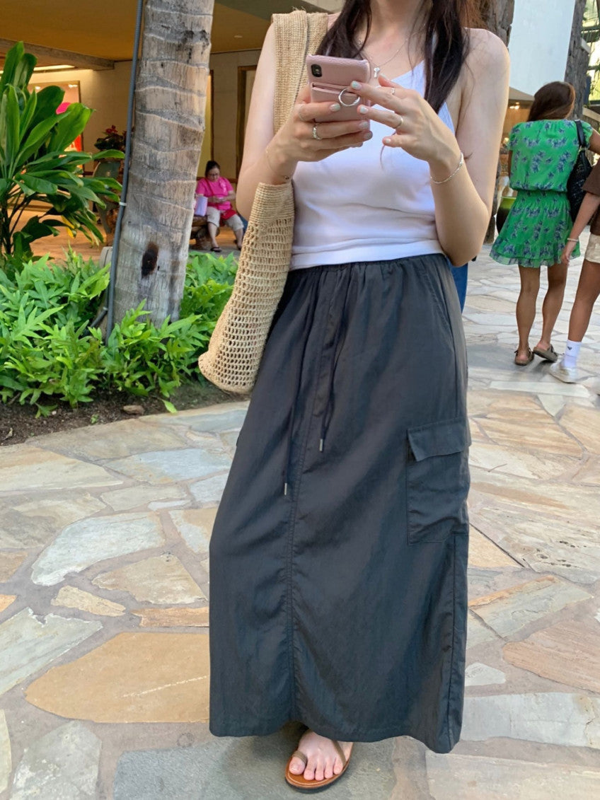 Jeanne cargo skirt-2col