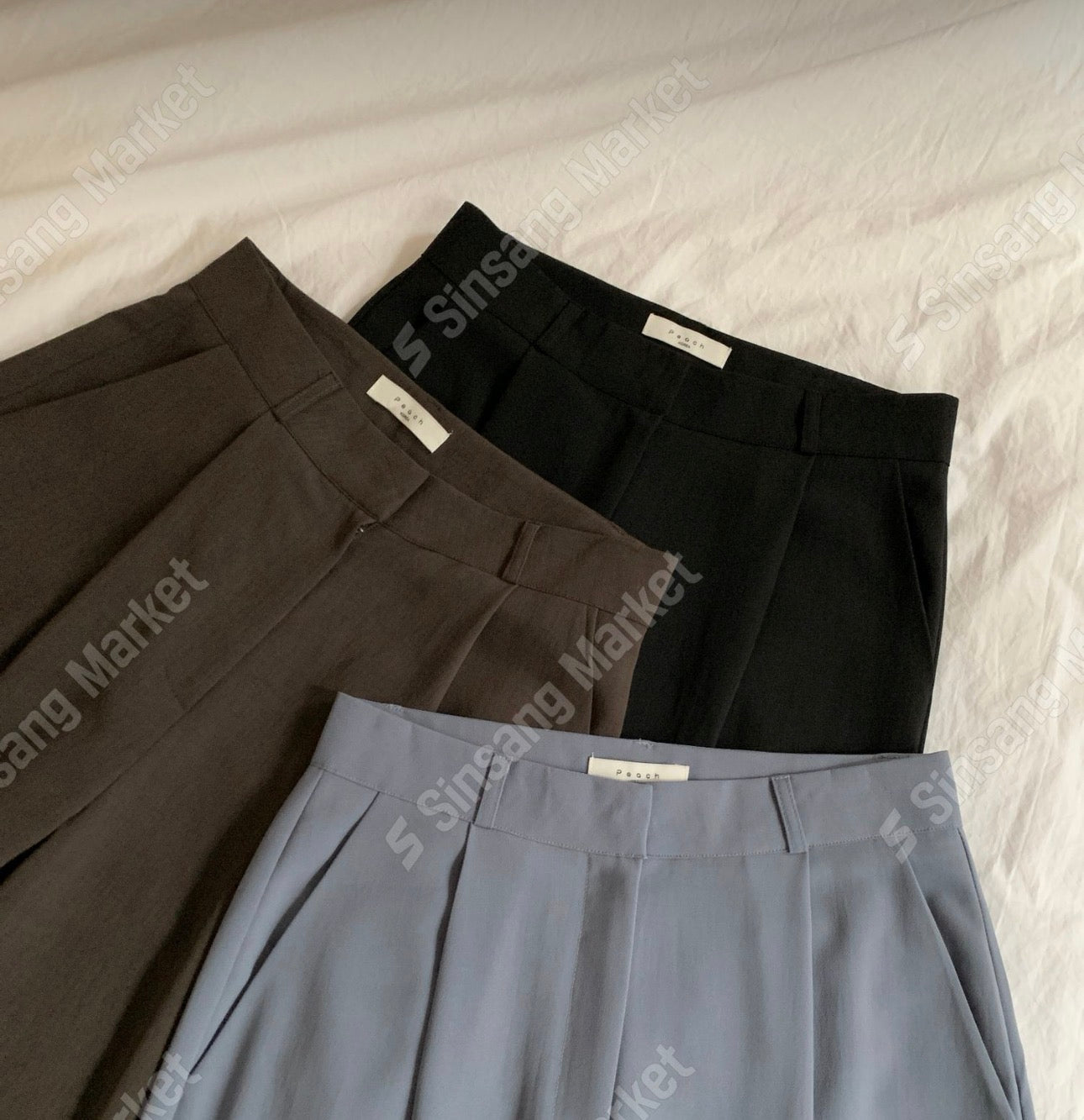 one pin tuck wide slacks-3col/ショート丈あり