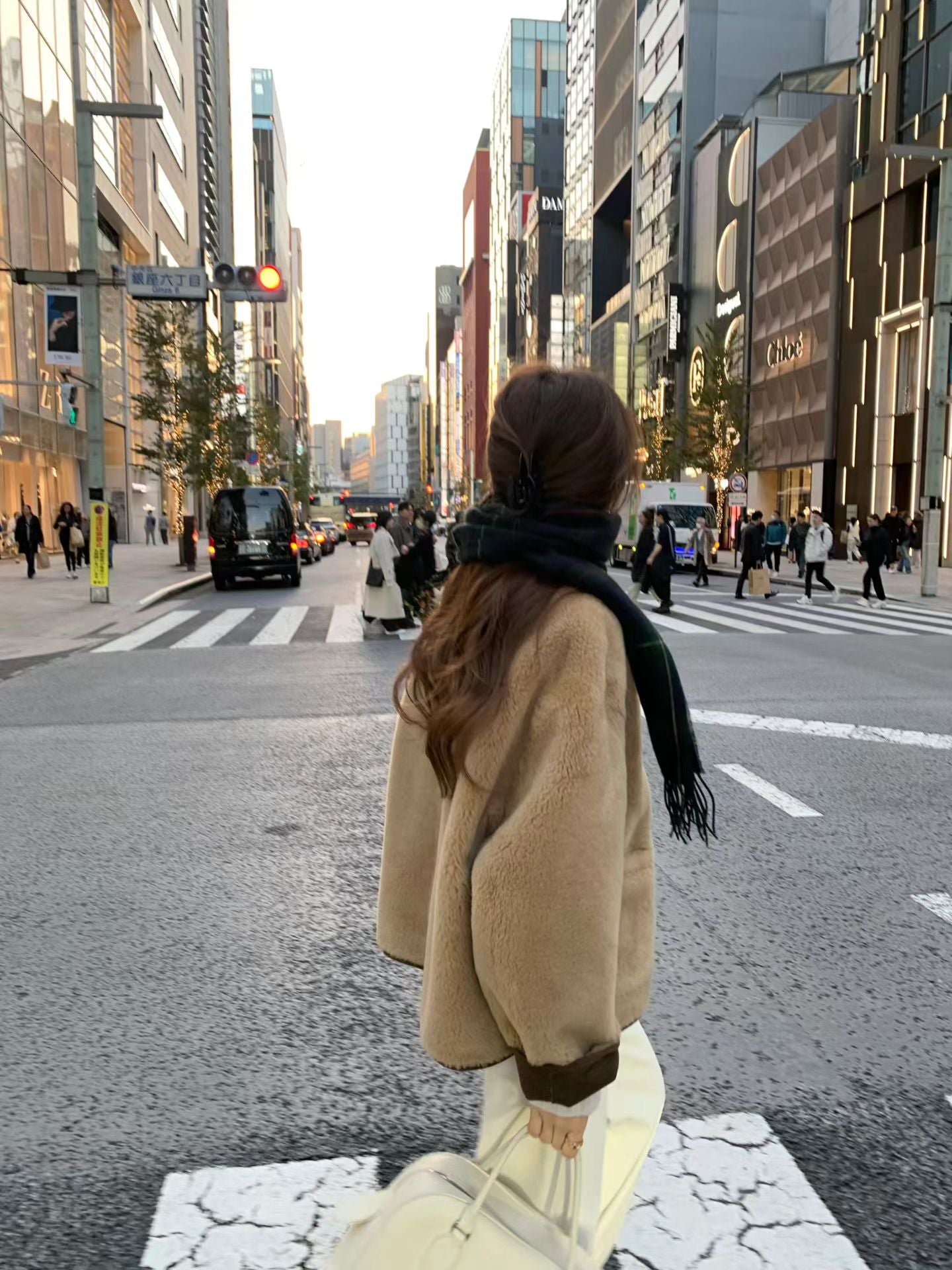 Ounce check wool muffler-3col