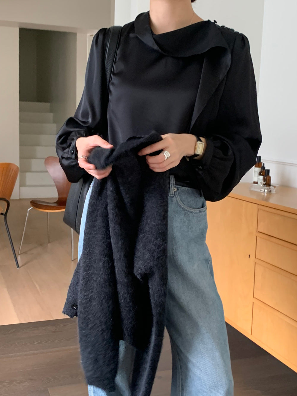 house tie blouse-3col