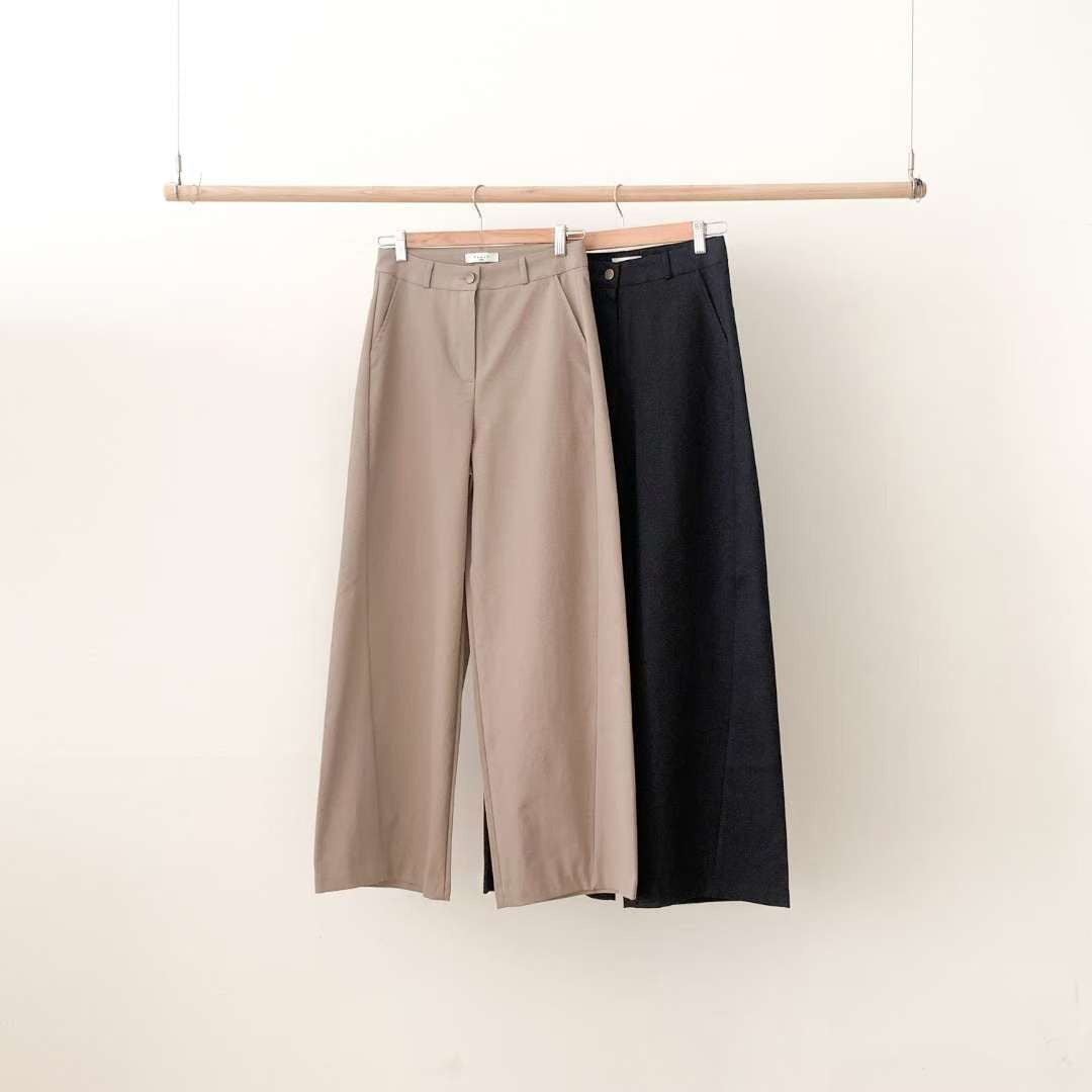 Autumn poly wide pants-2col/ショート丈あり