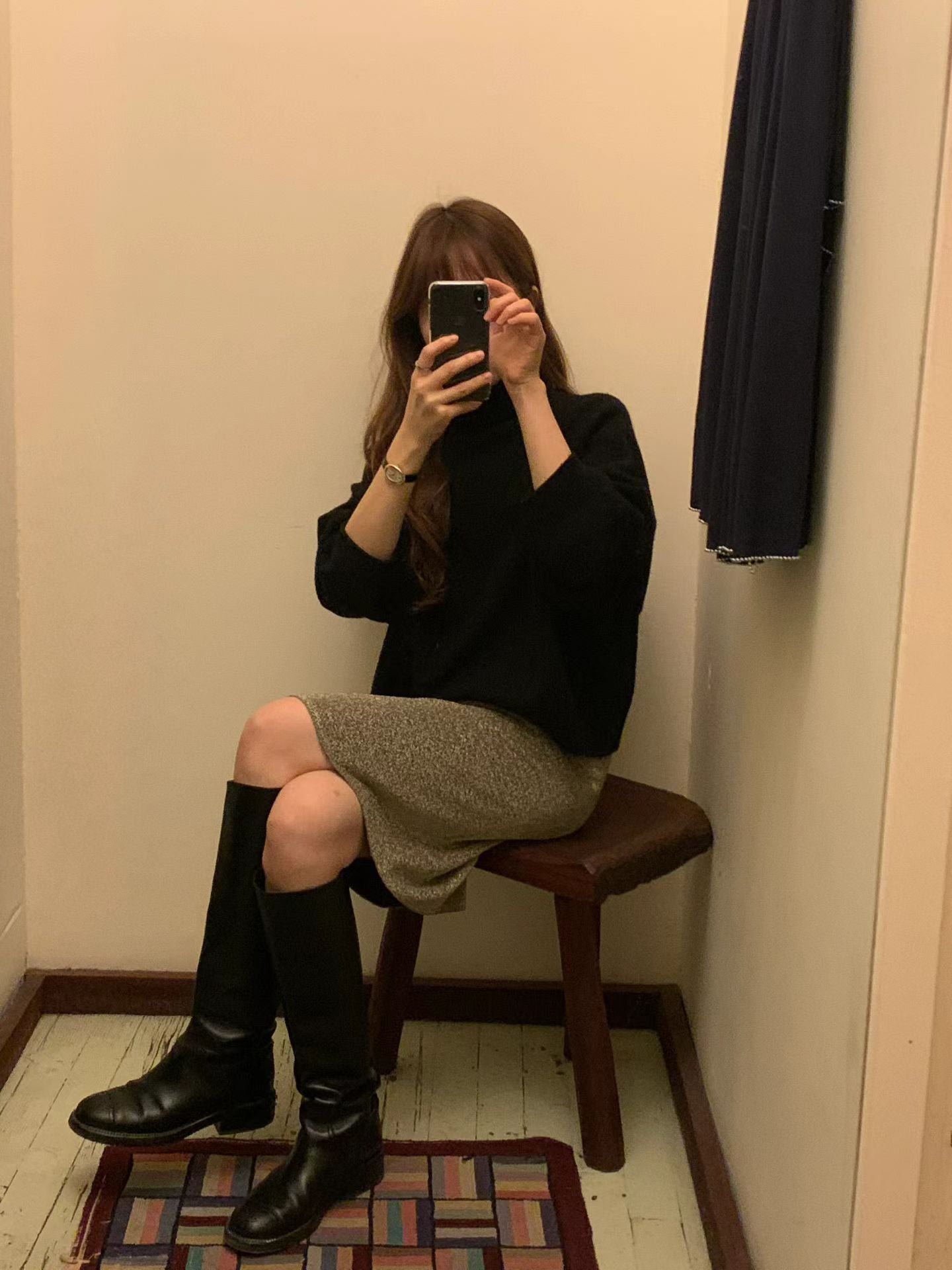 Ounce glitter banding skirt-2col