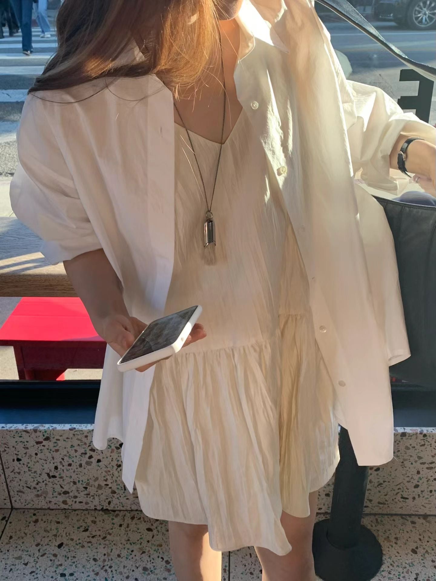 Ounce fond boxy shirt-col