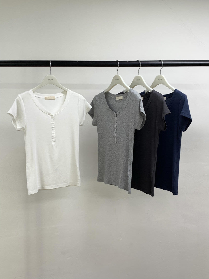 Airy button T-4col