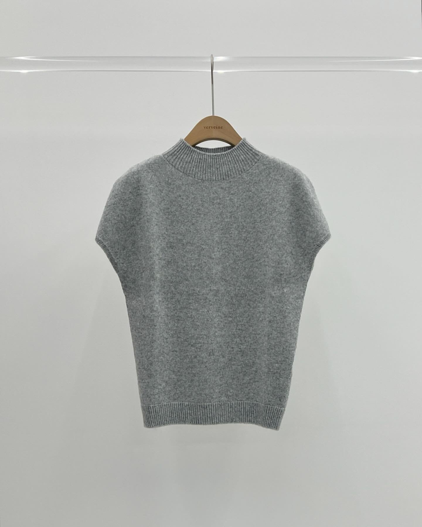 Dolphin mock neck wool drop shoulder knit-3col