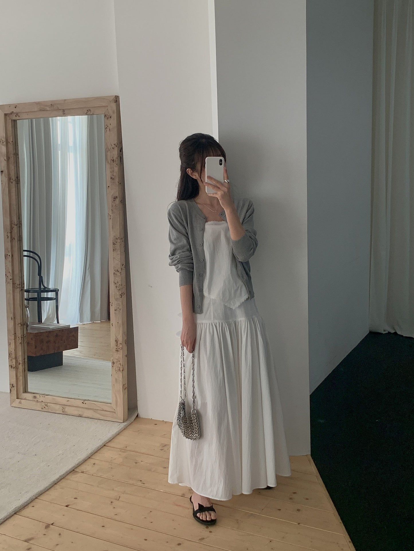 angle scarf&skirt set-2col