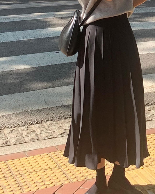 liter kkamiyu pleats skirt-2col