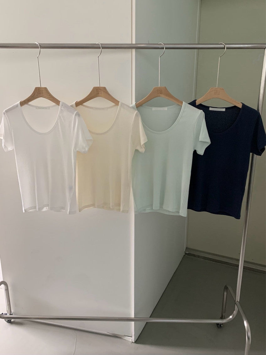 Cooling U-neck T-4col
