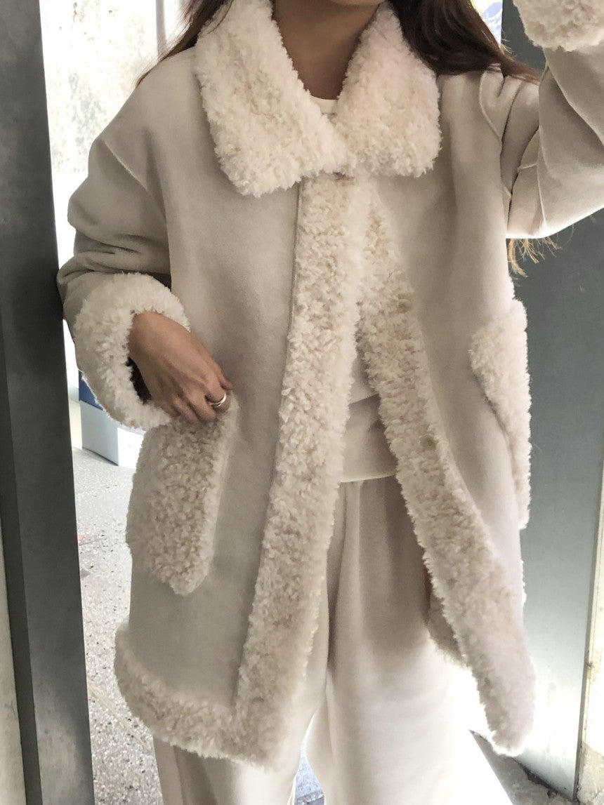 Ales reversible fur shearling jacket-2col