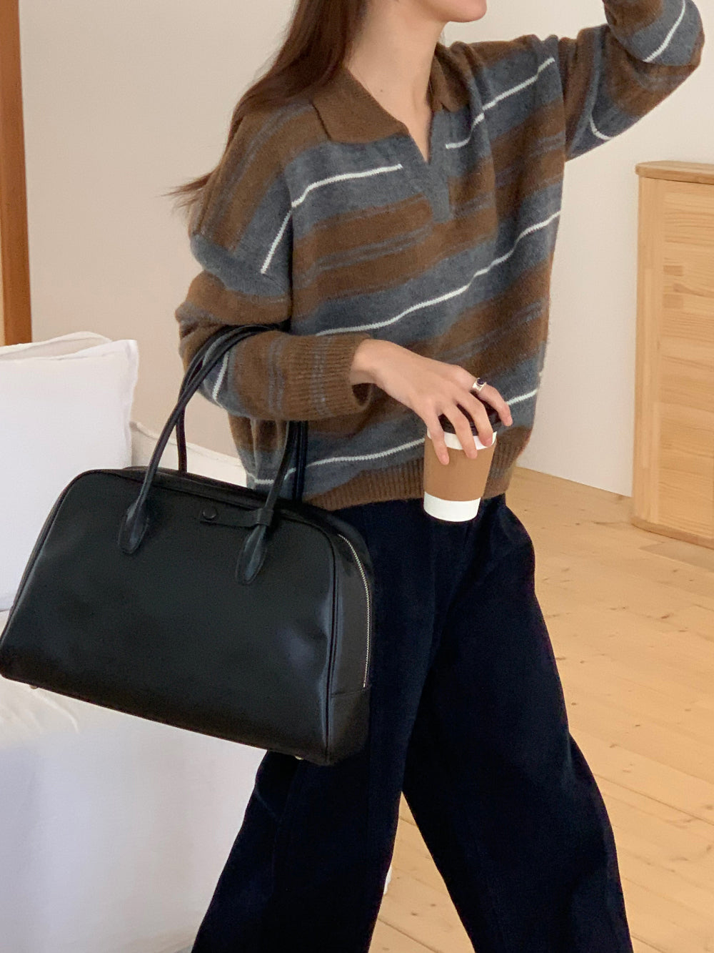 Swan s.t collar knit-2col