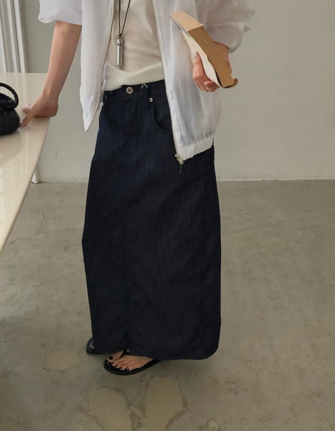 indigo skirt