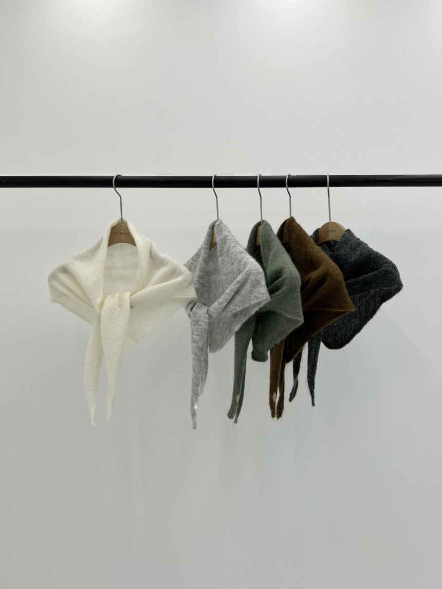Kid mohair knit scarf-5col