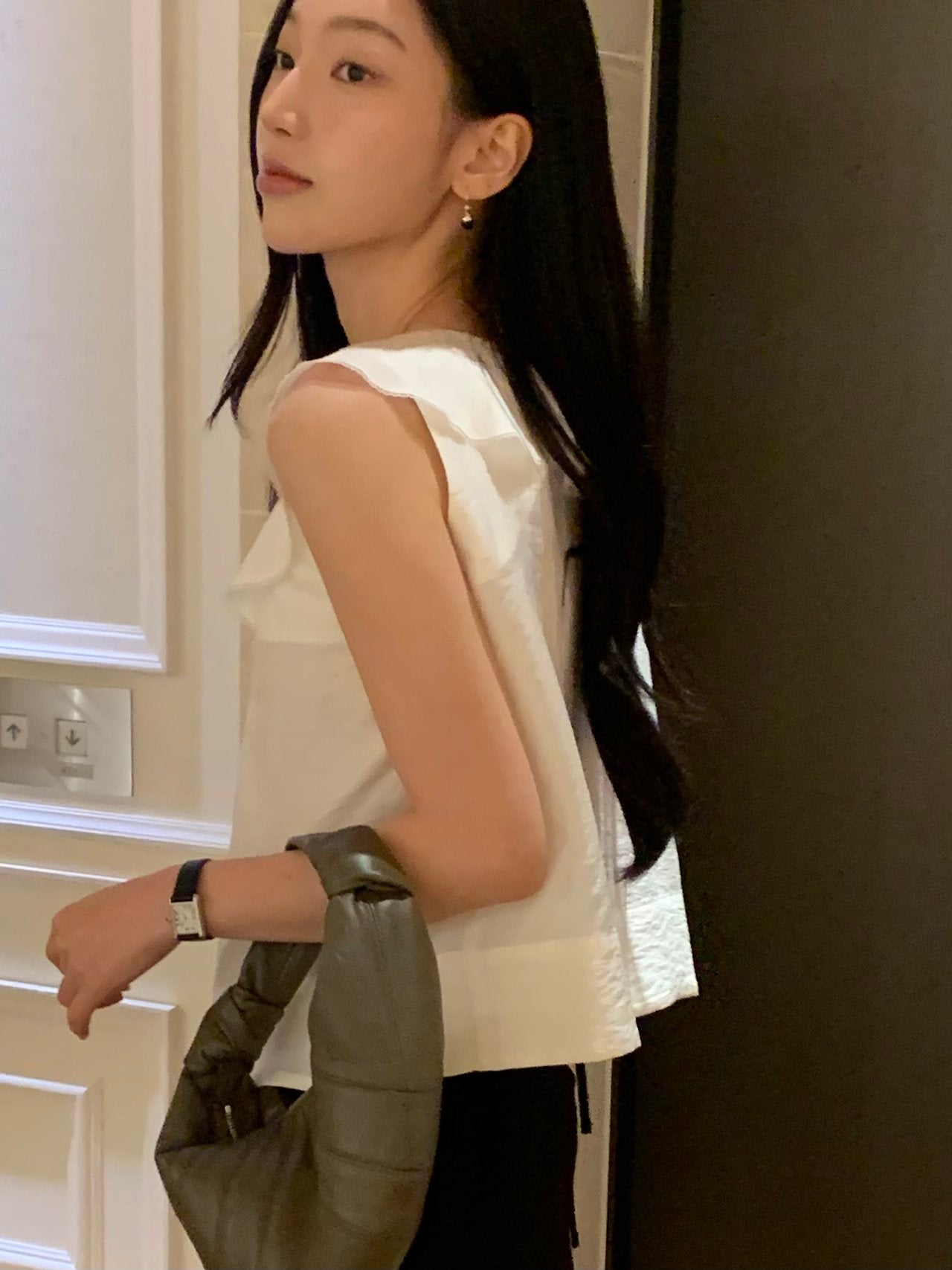 Lua ribbon frill blouse