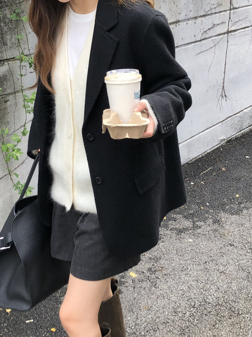 Adele meribo wool handmade jacket-2col