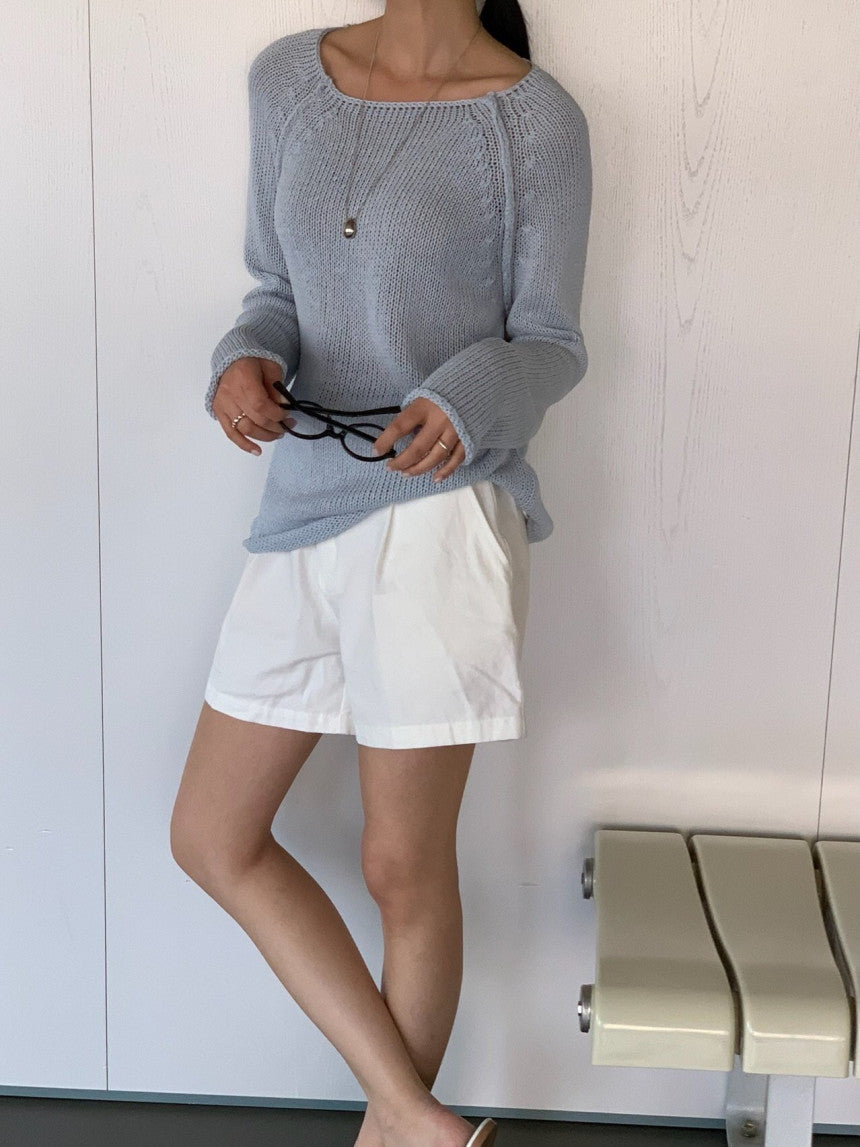 ivory即納 bread linen knit-4col