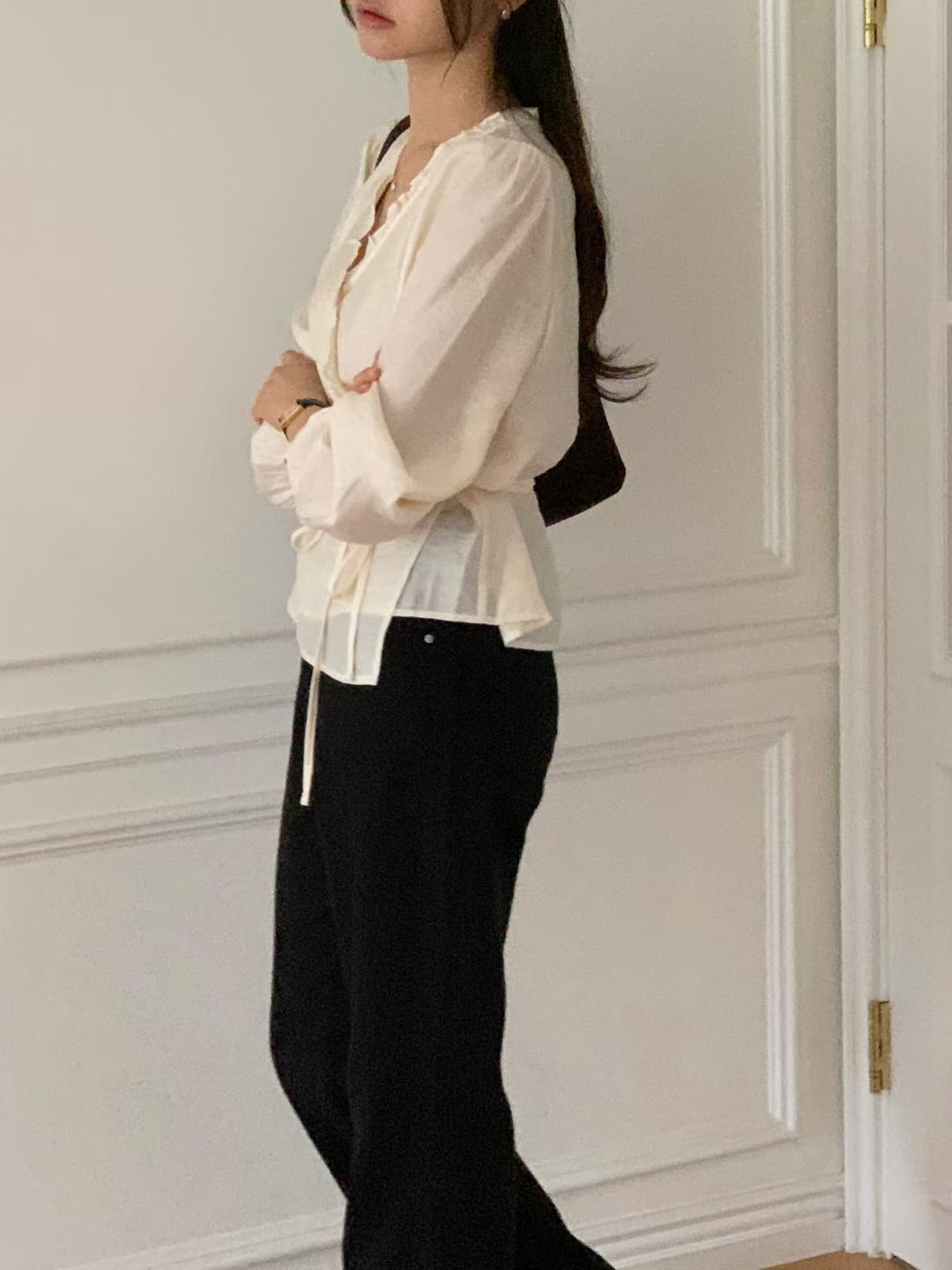 Rina wrap blouse-3col