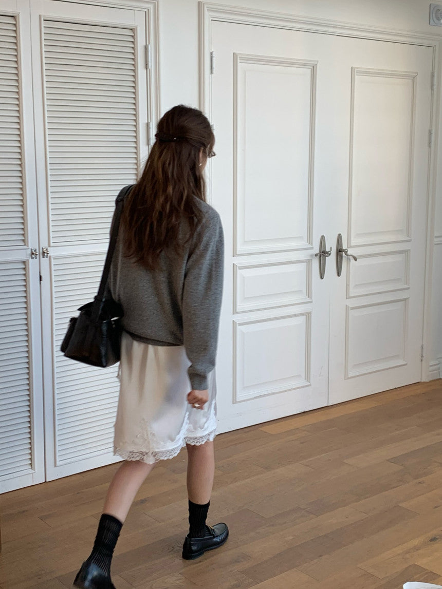 Adele wholegar cash v-neck knit-5col