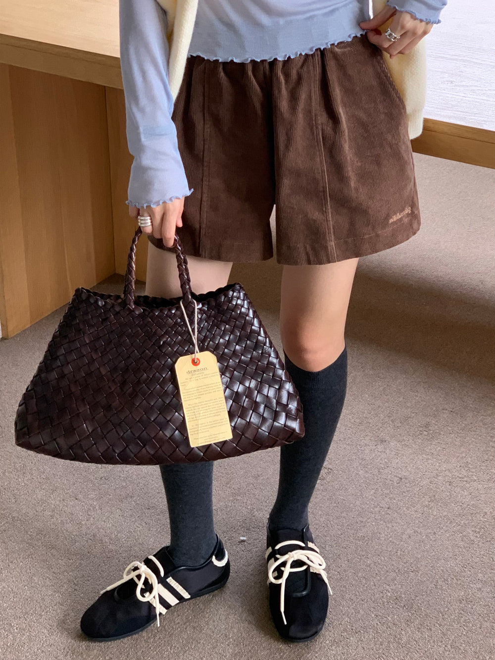 swan corduroy shorts-2col