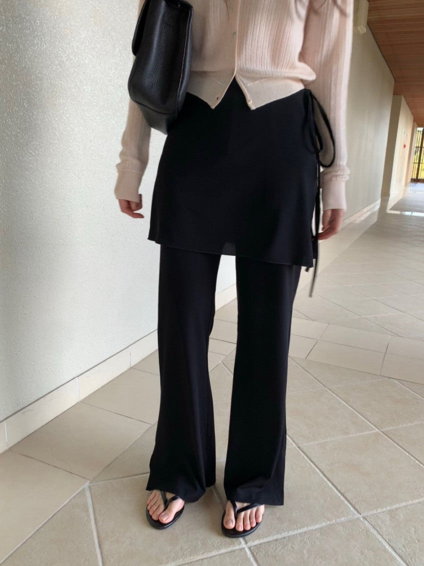 black wrap pants set
