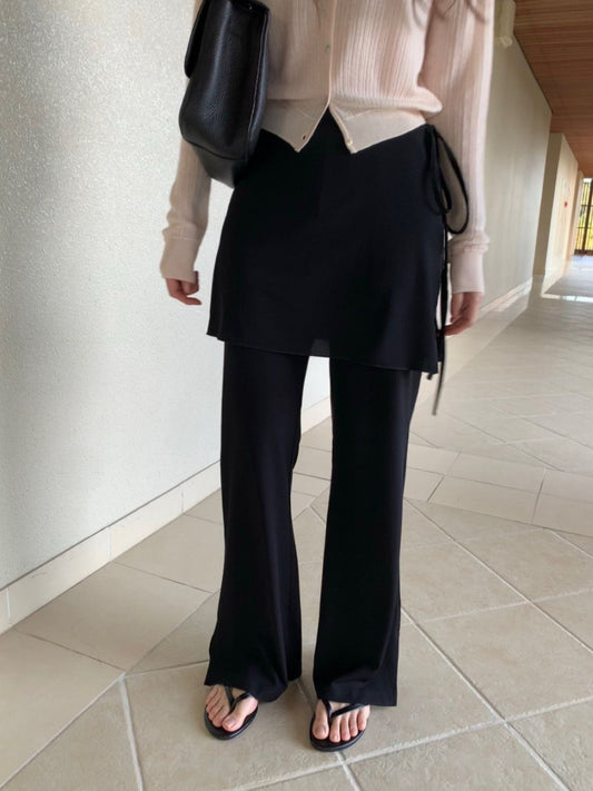 black wrap pants set