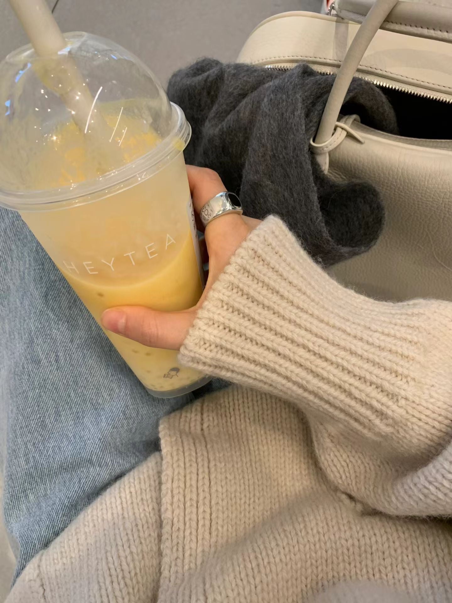 Ounce bailey collar knit cardigan-2col