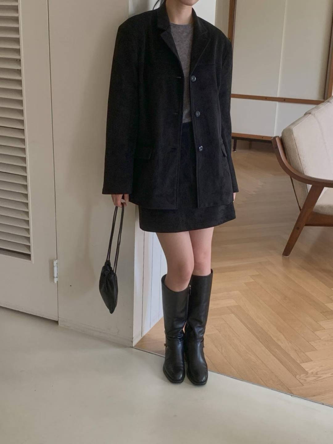 Euro suede skirt-2col