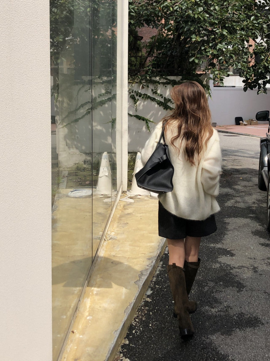 Amelie brushed mohair cardigan-2col