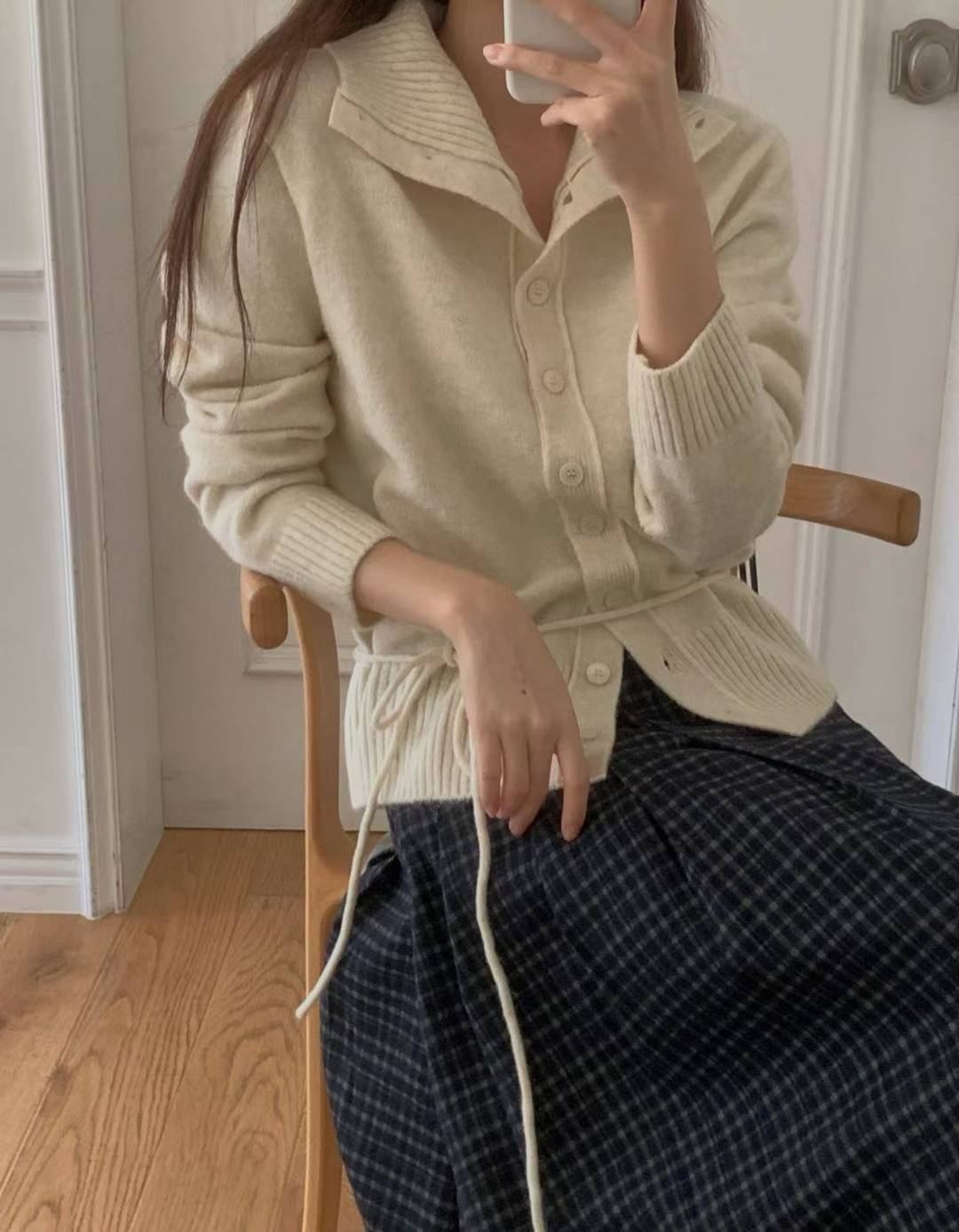 polo rope cardigan-3col