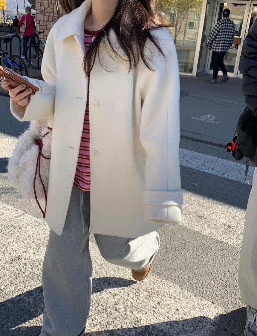 snow wool half coat