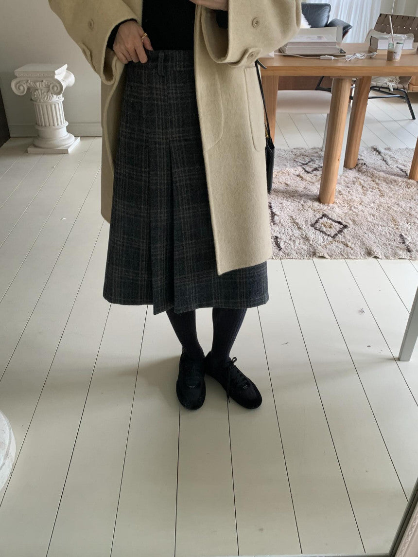 weev check wool skirt