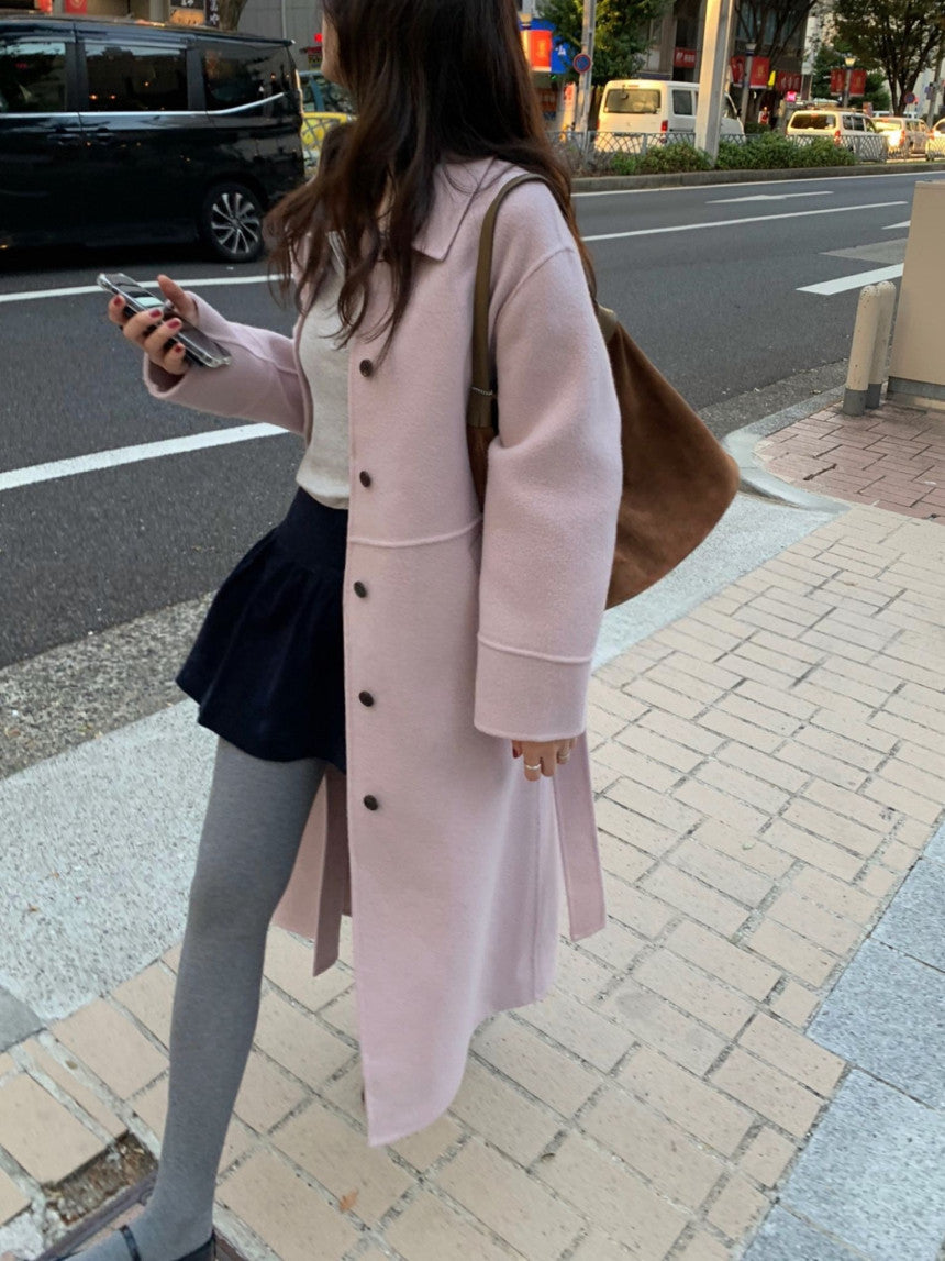 Cookie long handmade coat-2col