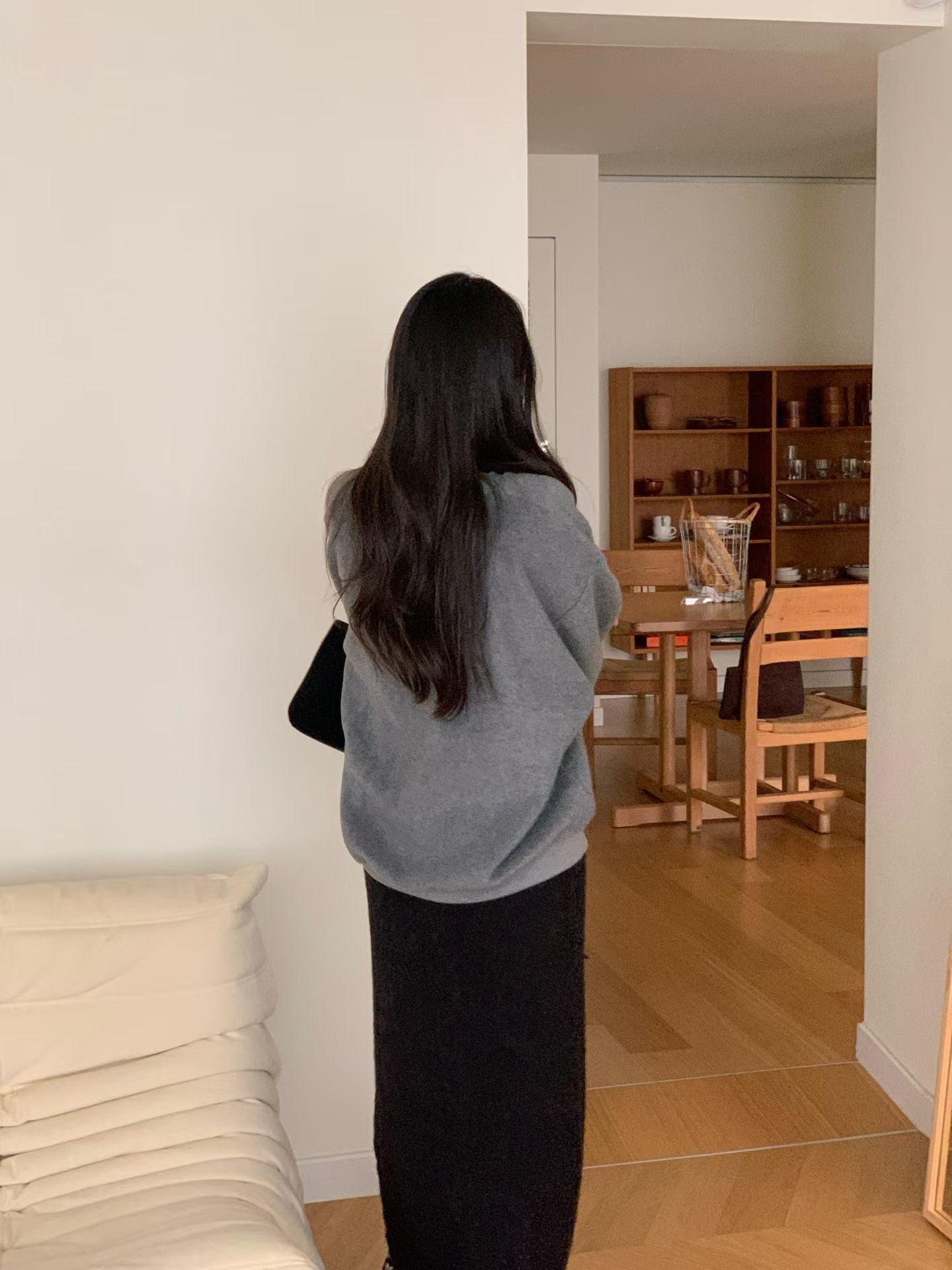 winter lace long skirt-2col