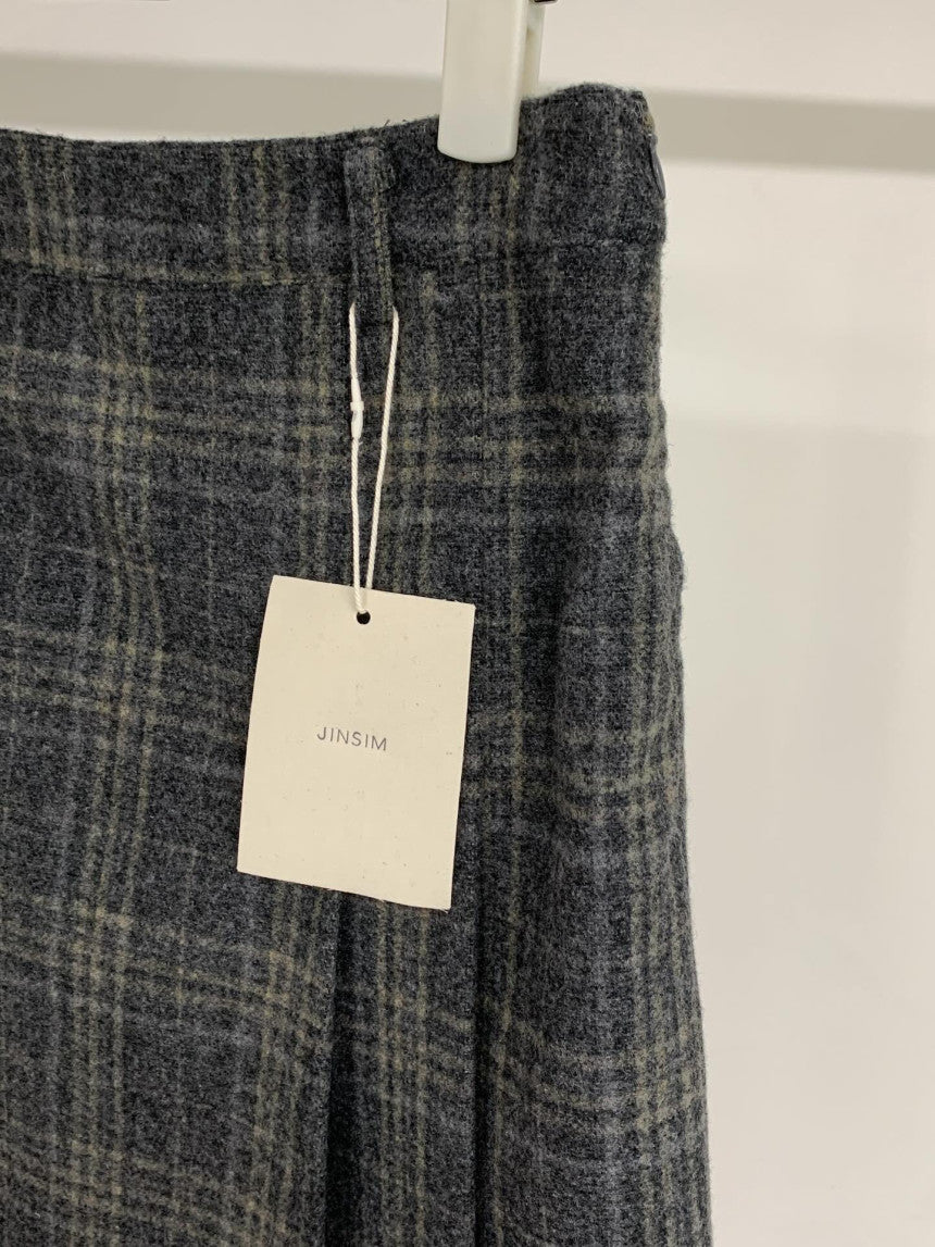weev check wool skirt