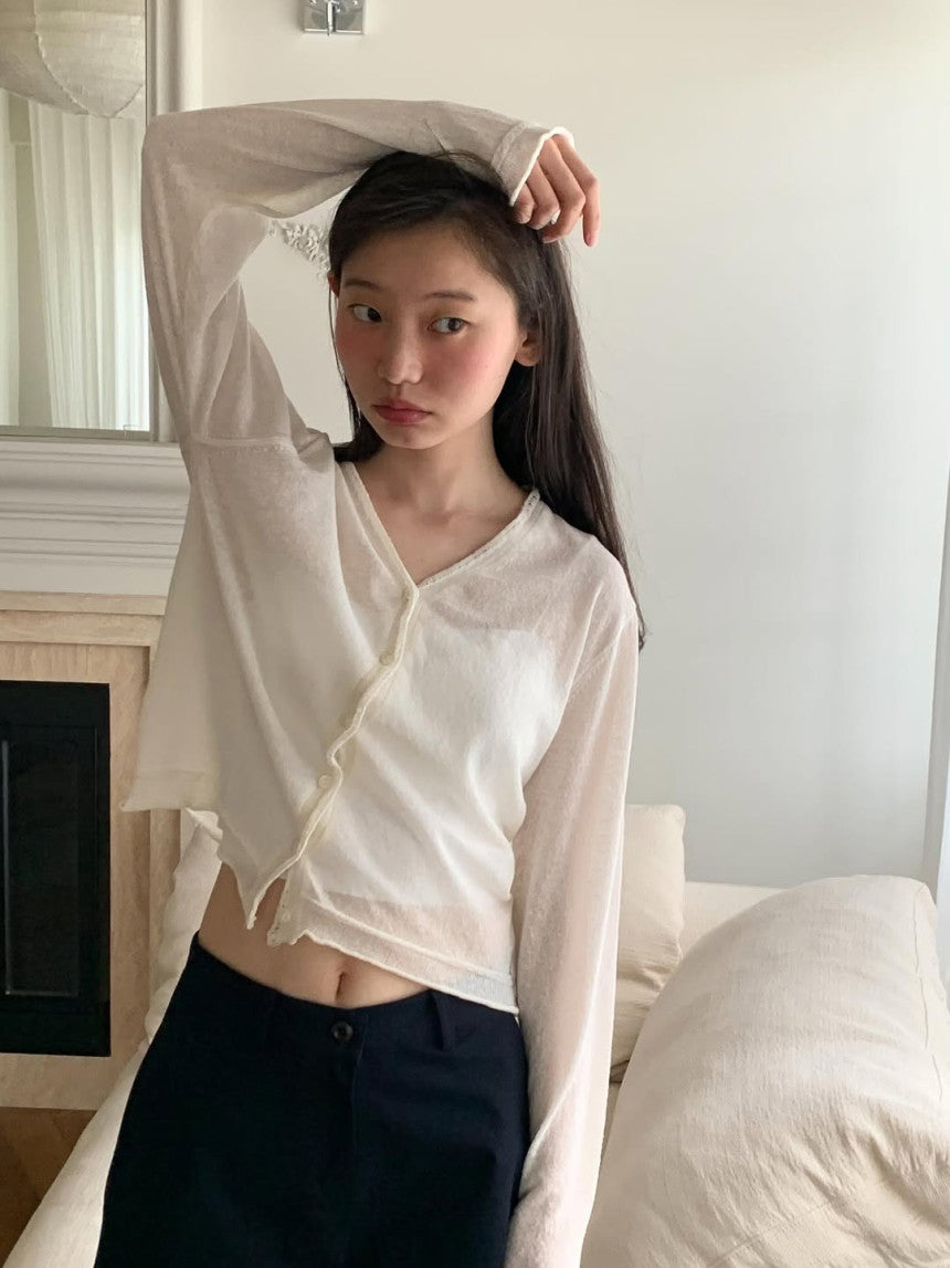 shop linen cardigan-4col