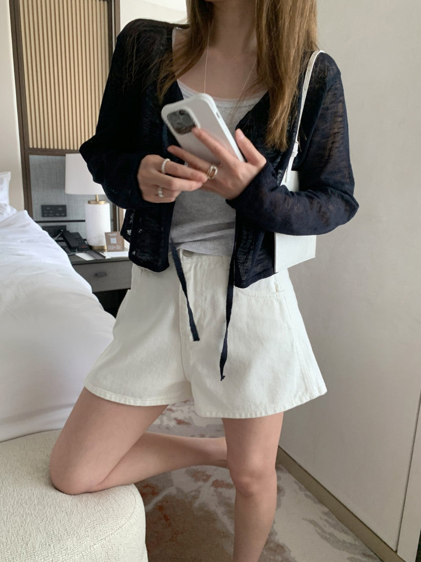 see-through strap cardigan-3col