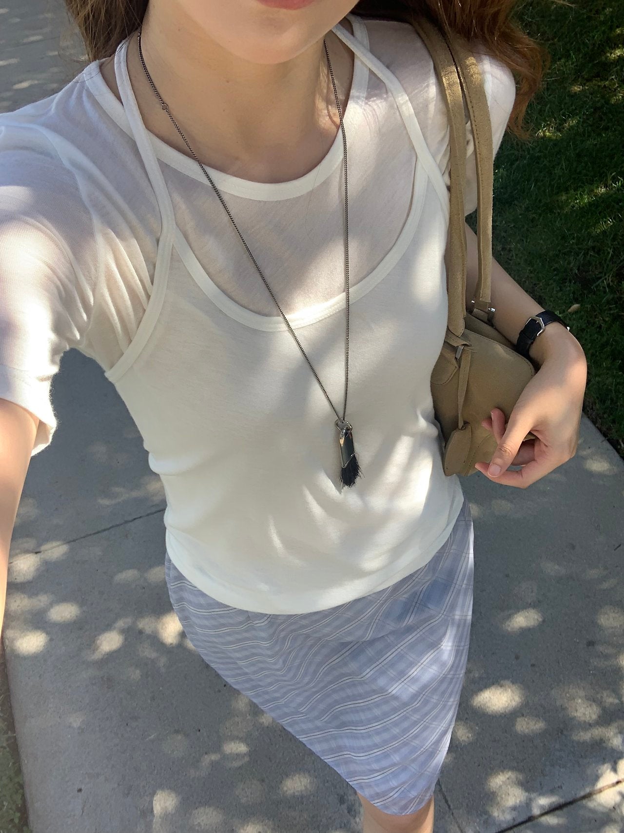 Nuel layered sleeveless&sleeve T set-3col