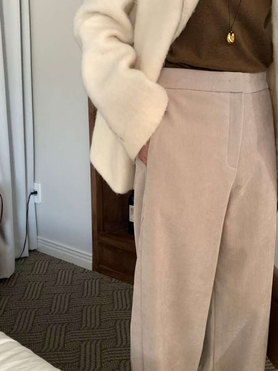 back slit wide slacks-2col/ショート丈あり