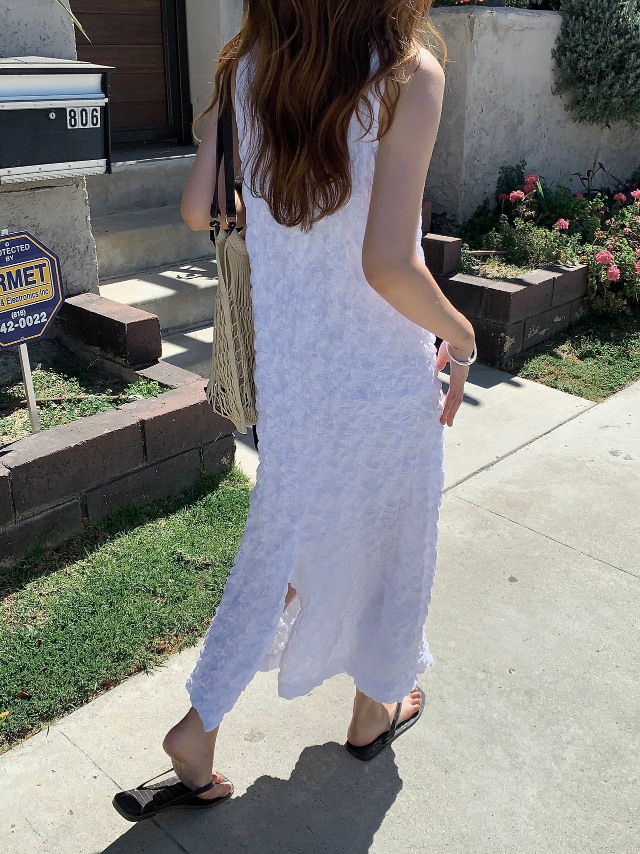 Brel wrinkle u-neck long onepiece-2col