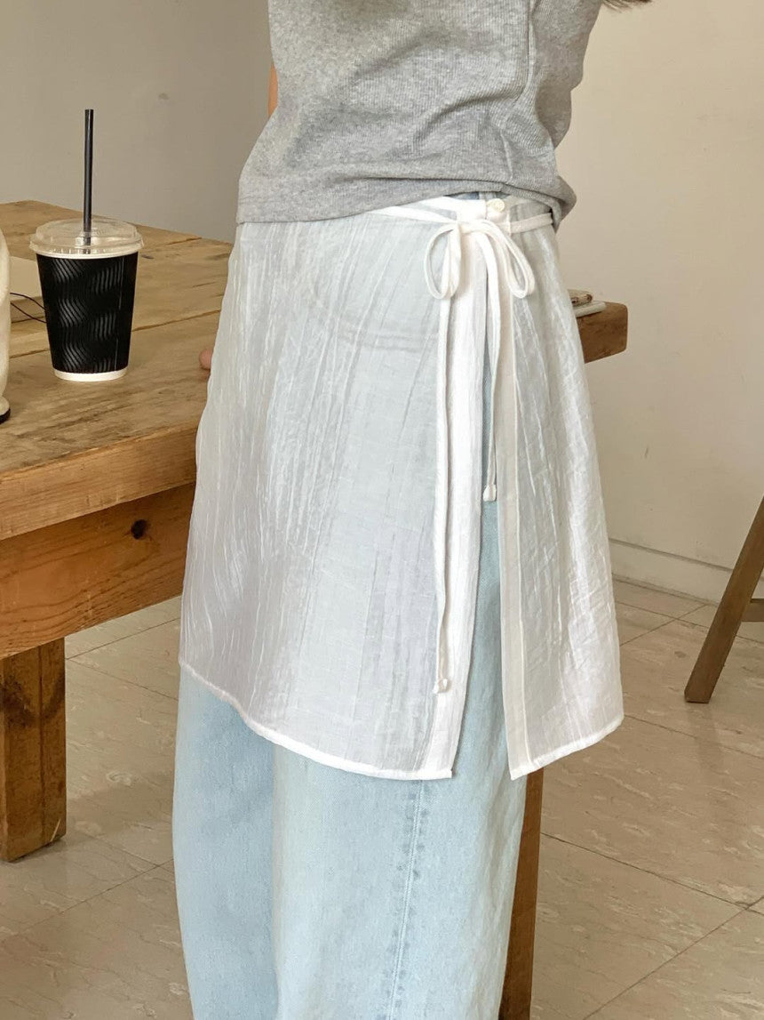 Butter rayered wrap skirt-3col