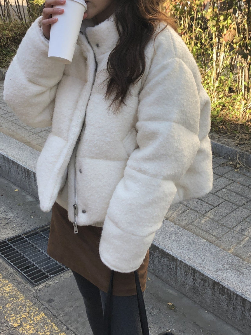 Bigben alpaca tweed duckdown short padding-2col