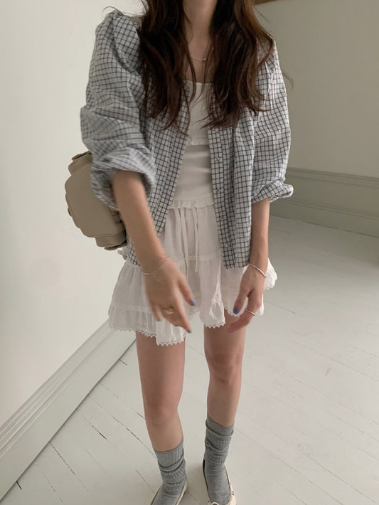 Lovty check blouse-2col