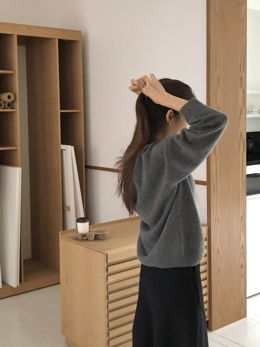 Elin cashmere wholega boat neck knit-4col