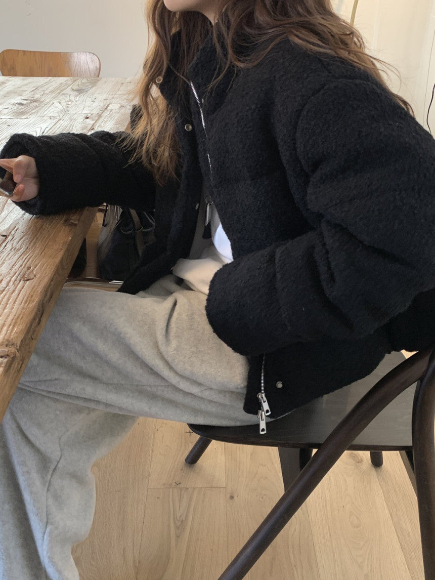 Bigben alpaca tweed duckdown short padding-2col