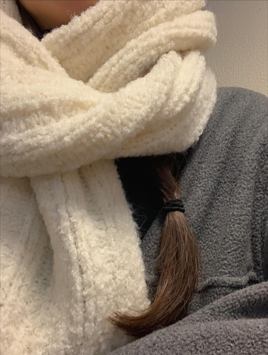 liter baby alpaca boucle muffler-3col