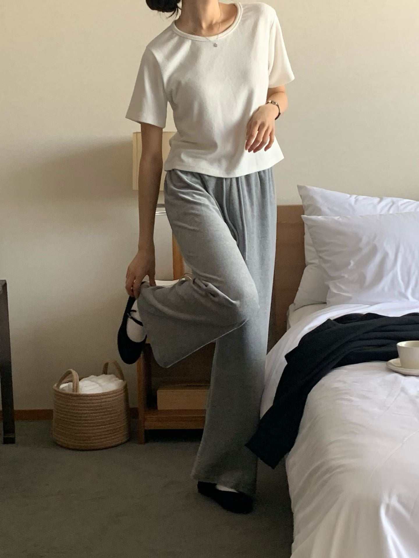 Haimi velua wide pants-4col