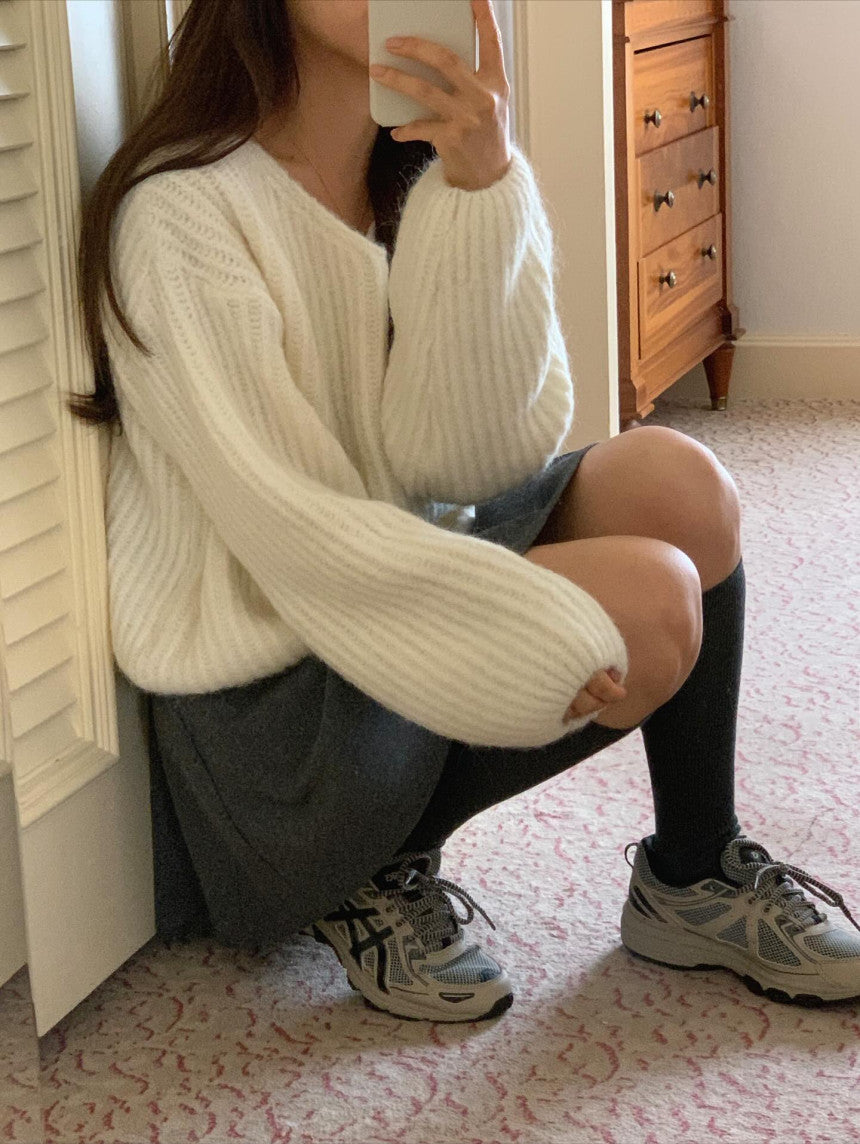 liter daina alpaca v neck knit-3col