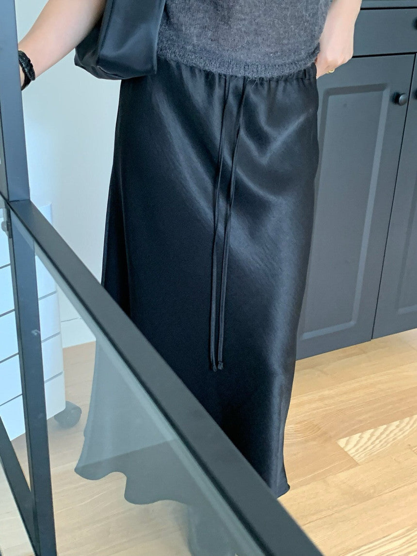 Cello satin skirt-3col/ショート丈あり